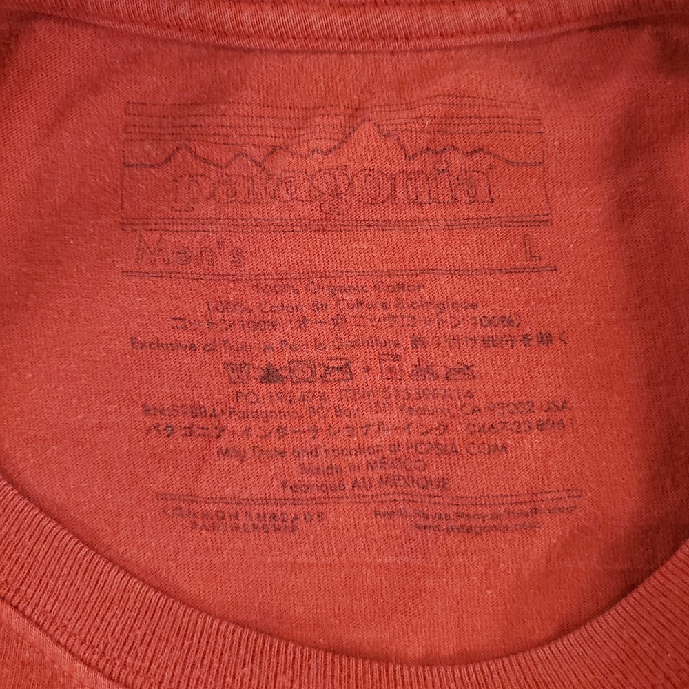 Patagonia Long Sleeve T-Shirt Mens L P-6 Logo Red Graphic Tee - Picture 5 of 8